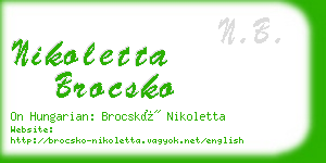 nikoletta brocsko business card